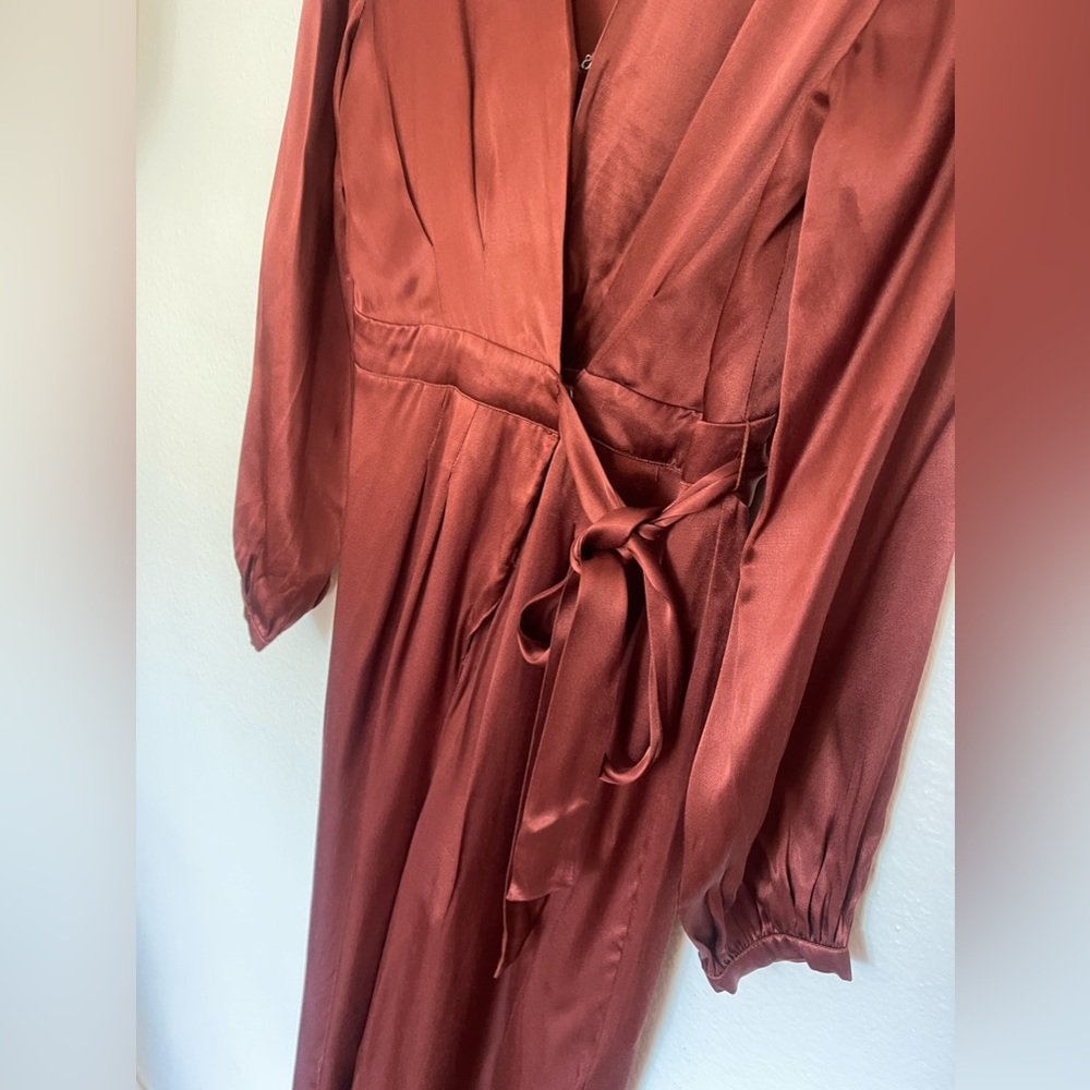 Beautiful rust colored silk pant jumpsuit - Picture 4 of 7
